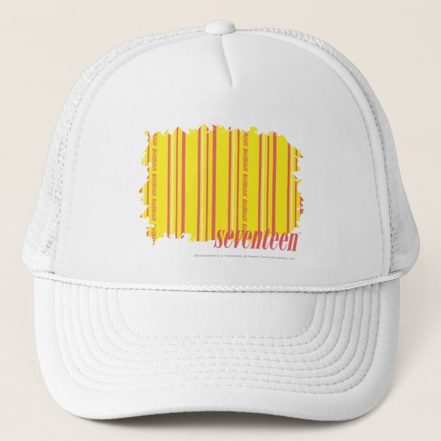 Thin Stripes Yellow 2 Trucker Hat (Front)