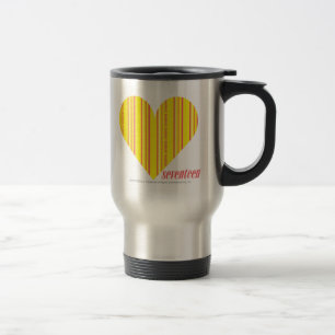 Thin Stripes Yellow 3 Travel Mug