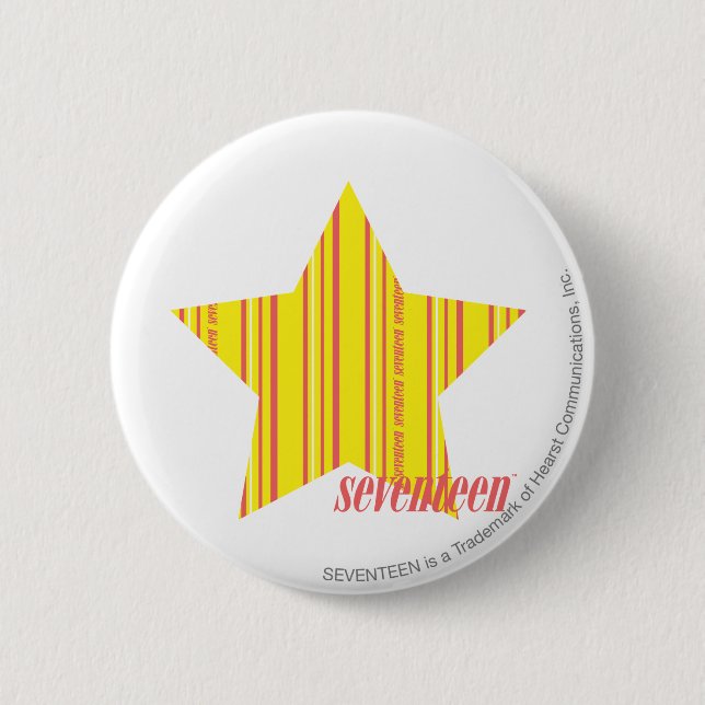 Thin Stripes Yellow 4 6 Cm Round Badge (Front)