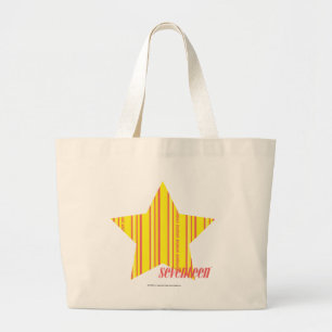 Thin Stripes Yellow 4 Large Tote Bag