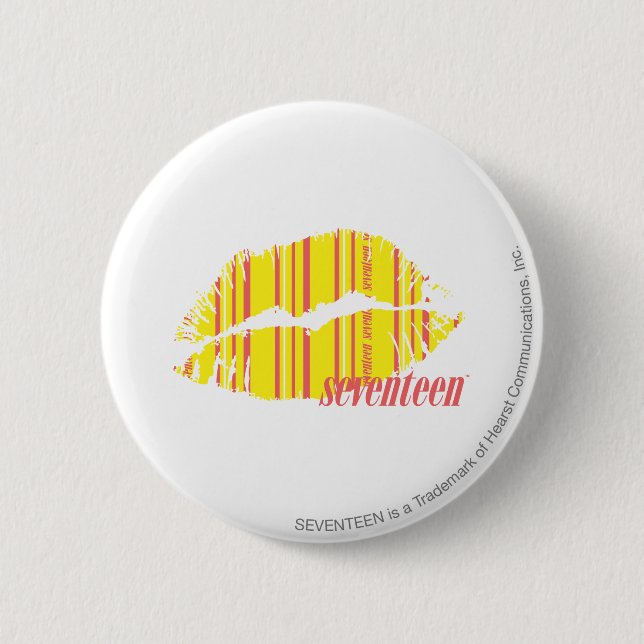 Thin Stripes Yellow 6 Cm Round Badge (Front)