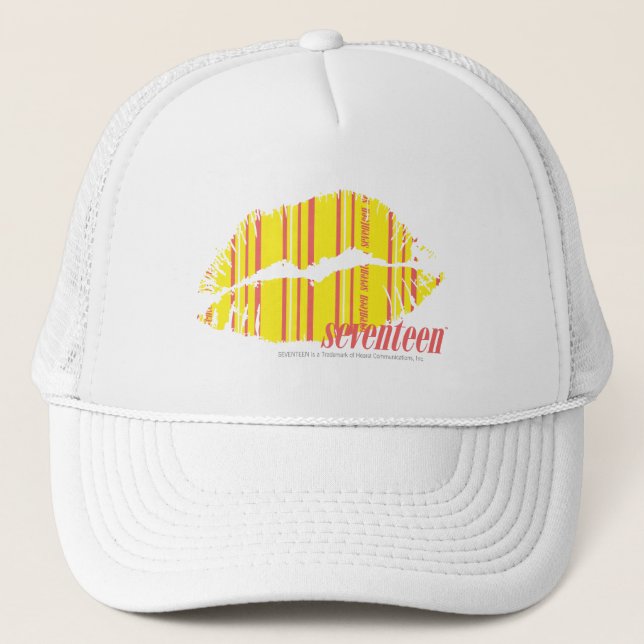 Thin Stripes Yellow Trucker Hat (Front)