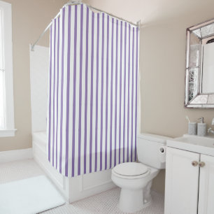Thin Vertical Stripes Striped Lavender Shower Curtain