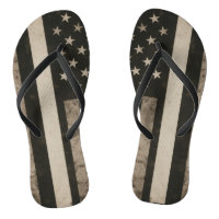 Thin White Line American Flag Flip Flops