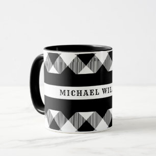 Thin White Line EMS EMT Buffalo Plaid Monogram Mug