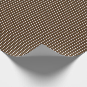 Thin White Pinstripes on Dark Brown Wrapping Paper