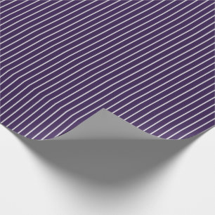 Thin White Pinstripes on Dark Purple Wrapping Paper