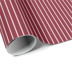 Thin White Pinstripes on Dark Red Wrapping Paper