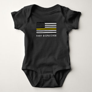 Thin Yellow Line American Flag Baby Dispatcher Bodysuit