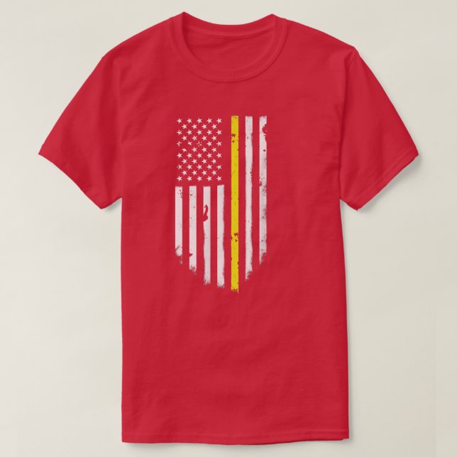 Thin Yellow Line American FlagCool Flags Top Tee  (Design Front)