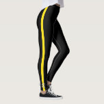 Thin Yellow Line Dispatcher Monogram Initial Leggings<br><div class="desc">These thin green line leggings feature a vertical thin red line on the outside of the leg accented by a script monogram in white typography which you may personalise or delete. Perfect for those in the military, border patrol, park rangers, conservation officers or to show your support of them. Designed...</div>