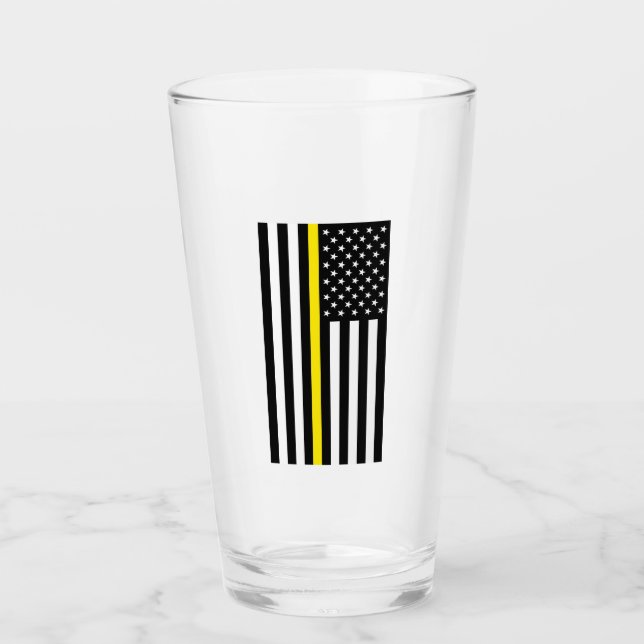 Thin Yellow Line Dispatchers Flag Glass (Front)