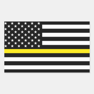 Thin Yellow Line Dispatchers Flag Rectangular Sticker