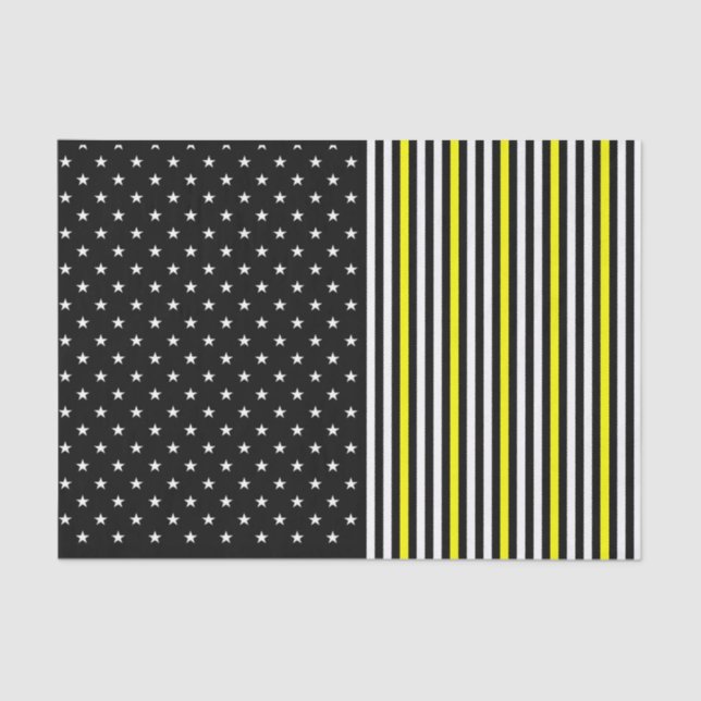 Thin Yellow Line & Stars Tissue Paper (Front)