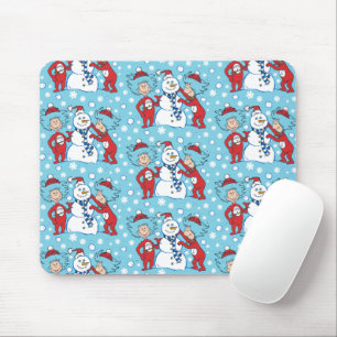 Thing 1 Thing 2 Snowman Pattern Mouse Mat