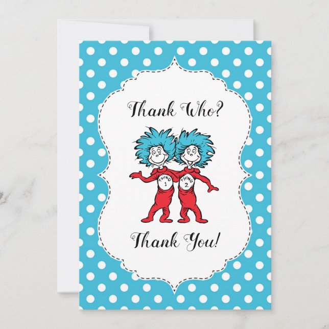 Thing 1 Thing 2 | Twins Baby Shower Thank You Card (Front)