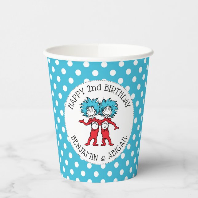 Thing 1 Thing 2 | Twins Birthday Paper Cups (Left)