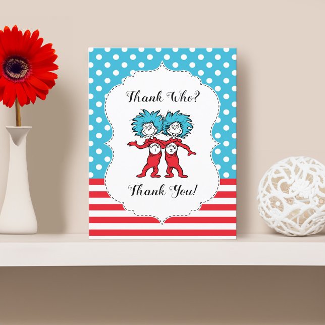 Thing 1 Thing 2 | Twins Birthday Thank You Card (Card on mantle)