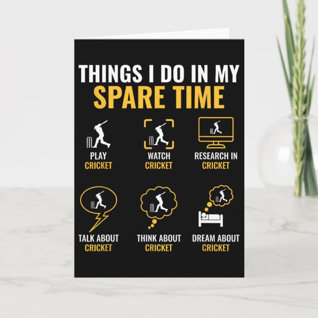 Thing I Do In My Spare Time Cricket Sport Cricket  Card (Front)