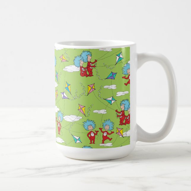 Thing One Thing Two Flying Kite Things Pattern Coffee Mug (Right)