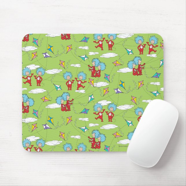 Thing One Thing Two Flying Kite Things Pattern Mouse Mat (With Mouse)