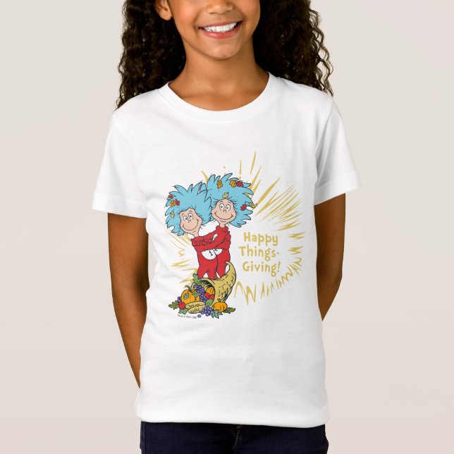 Thing One Thing Two Happy Things-Giving! T-Shirt (Front)