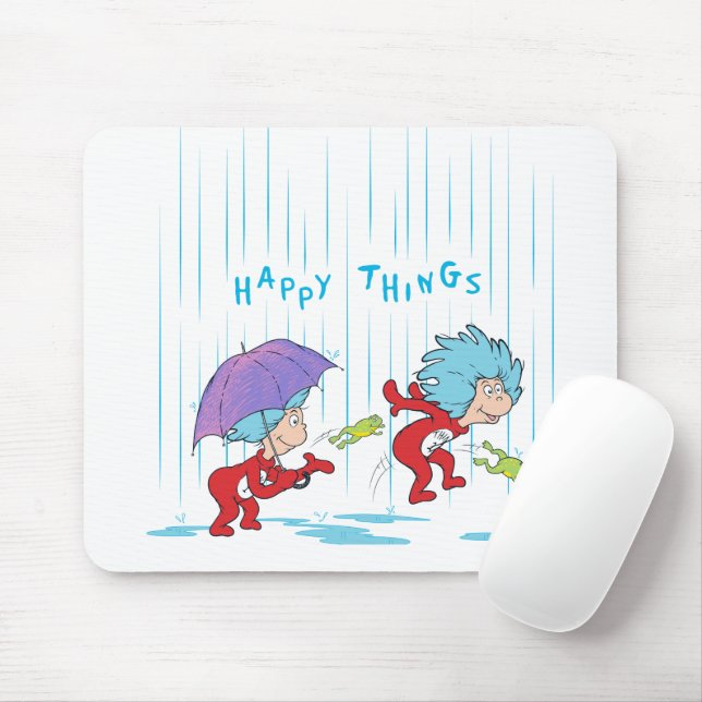Thing One Thing Two Happy Things Mouse Mat (With Mouse)
