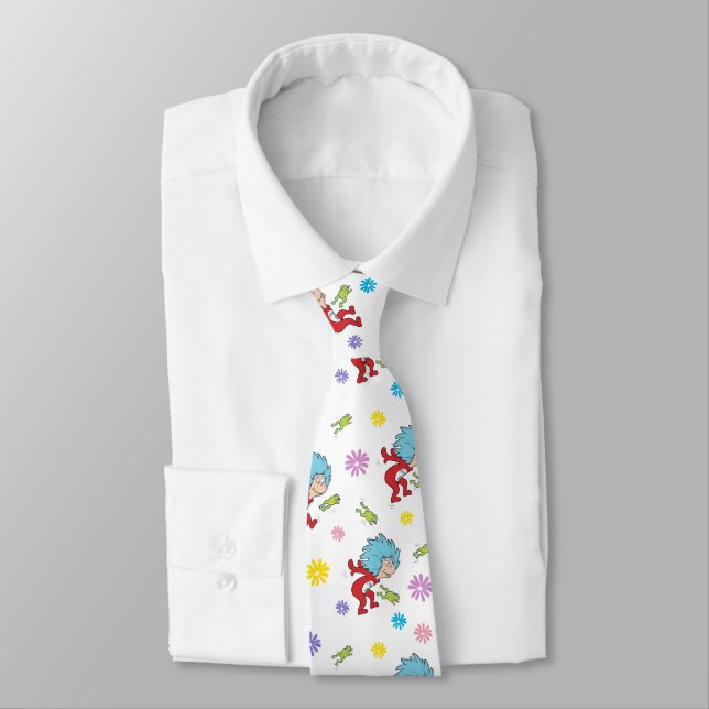 Thing One Thing Two Hoppy Frog Things Pattern Tie (Tied)