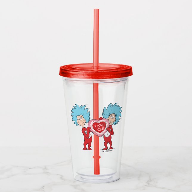 Thing One Thing Two I Love You Acrylic Tumbler (Front)