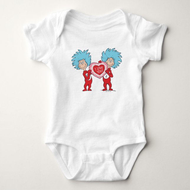 Thing One Thing Two I Love You Baby Bodysuit (Front)