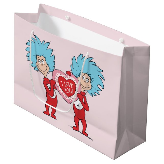 Thing One Thing Two I Love You Large Gift Bag (Front Angled)