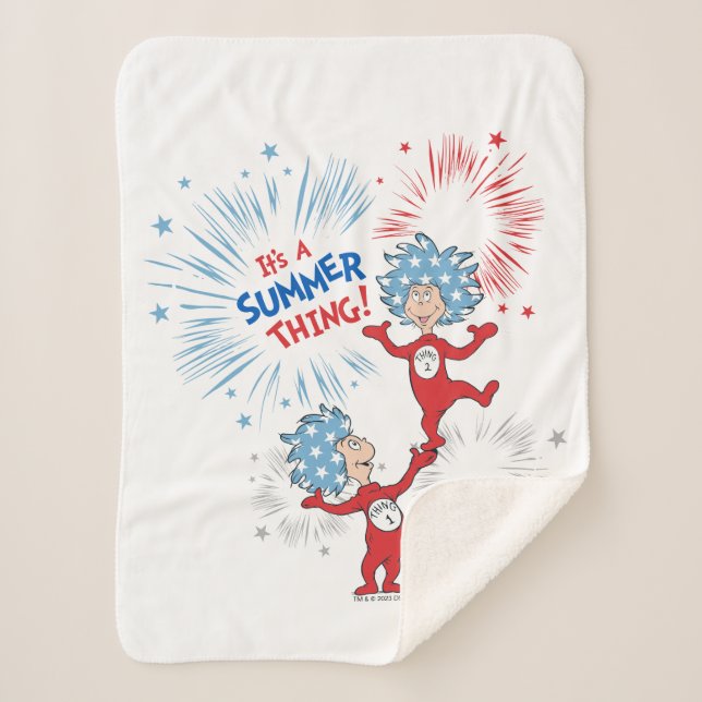 Thing One Thing Two It's A Summer Thing Sherpa Blanket (Front)