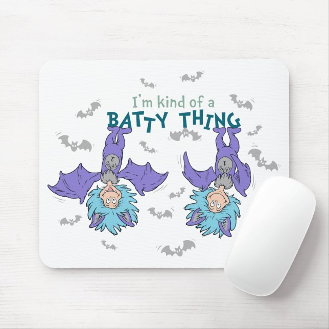 Thing One Thing Two Kind of a Batty Thing Mouse Mat (With Mouse)