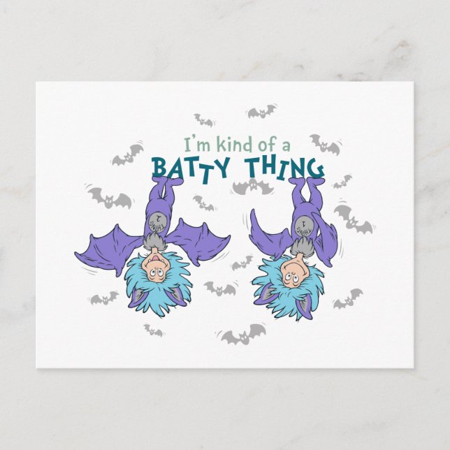 Thing One Thing Two Kind of a Batty Thing Postcard (Front)