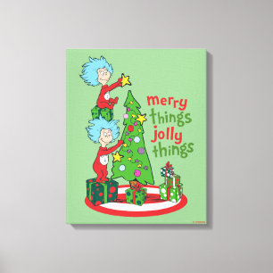 Thing One Thing Two Merry Things Jolly Things Canvas Print