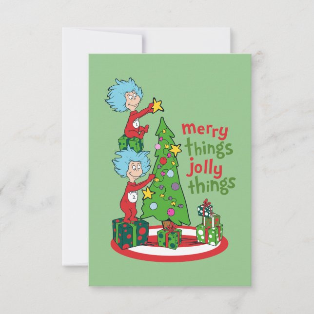 Thing One Thing Two Merry Things Jolly Things Card (Front)