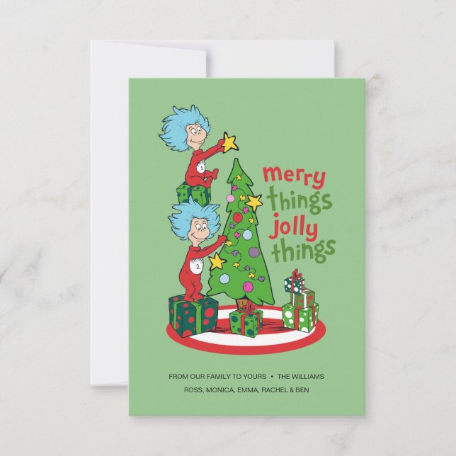 Thing One Thing Two Merry Things Jolly Things Card (Front)