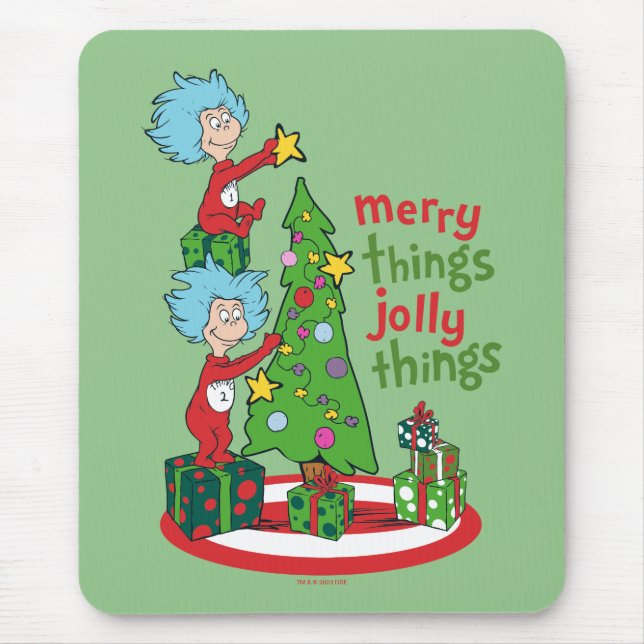 Thing One Thing Two Merry Things Jolly Things Mouse Mat (Front)