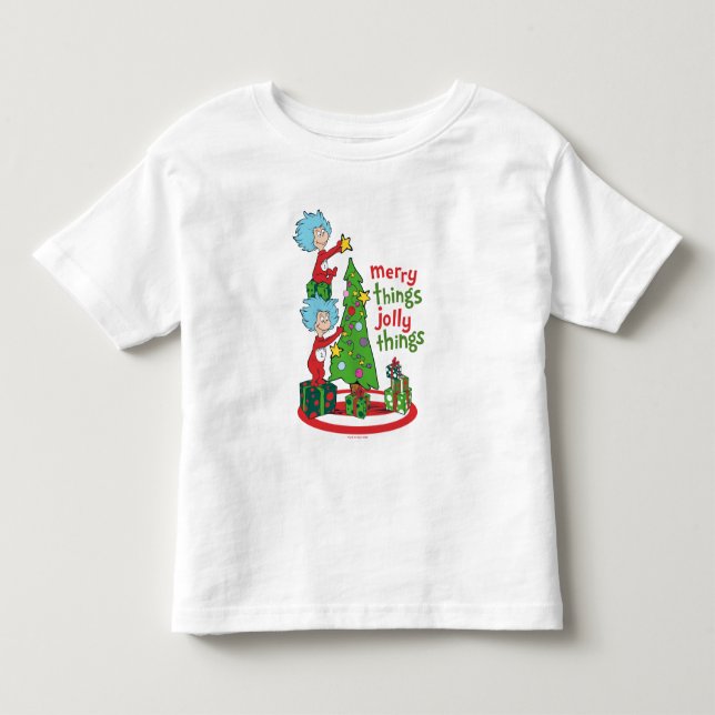 Thing One Thing Two Merry Things Jolly Things Toddler T-Shirt (Front)