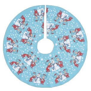 Thing One Thing Two Snowman Pattern Brushed Polyester Tree Skirt