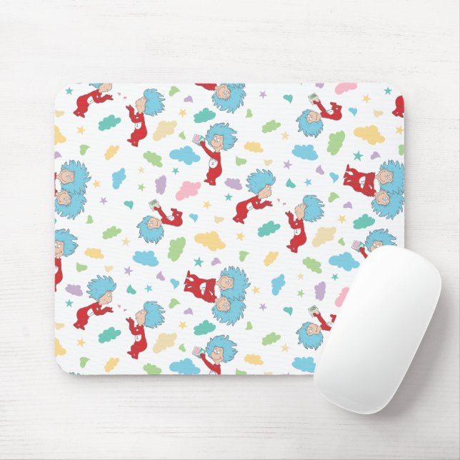 Thing One Thing Two Sweet Things Pattern Mouse Mat (With Mouse)