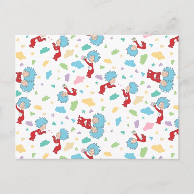 Thing One Thing Two Sweet Things Pattern Postcard (Front)