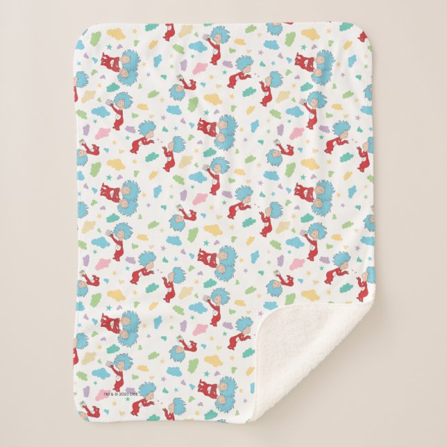 Thing One Thing Two Sweet Things Pattern Sherpa Blanket (Front)