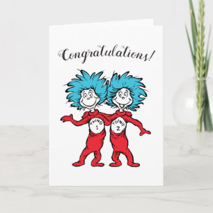 Thing One Thing Two Twins Baby Congratulations Card