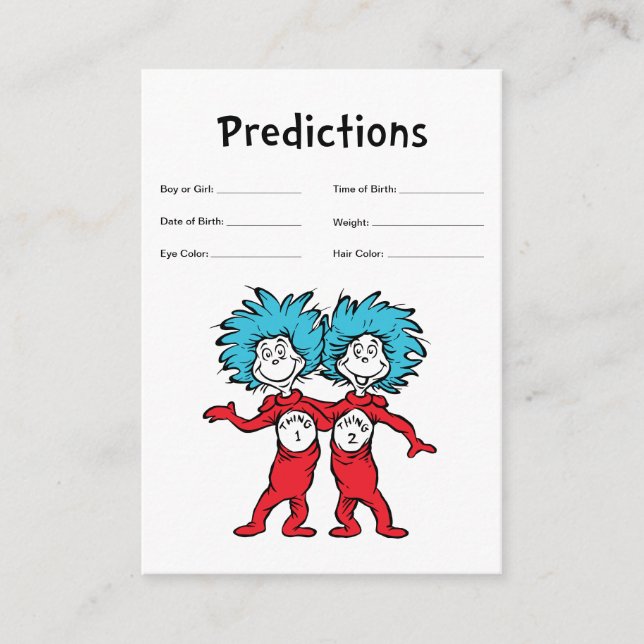 Thing One Thing Two | Twins Baby Predictions Enclosure Card (Front)