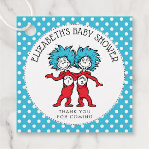 Thing One Thing Two Twins Baby Shower Favour Tags