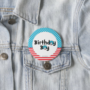 Thing One Thing Two Twins Birthday Birthday Boy 7.5 Cm Round Badge