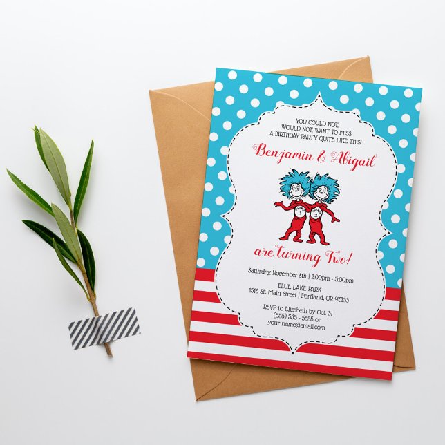 Thing One Thing Two | Twins Birthday Invitation (Creator Uploaded)