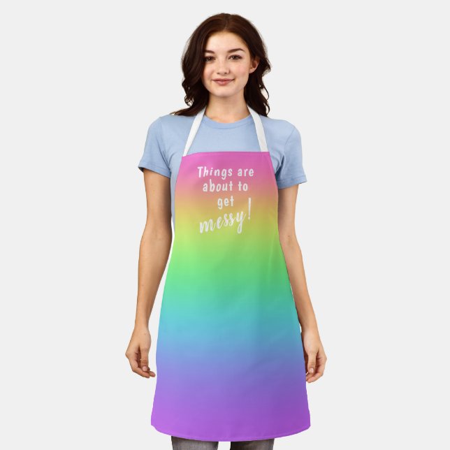 Things are About to Get Messy! Rainbow Apron (Worn)
