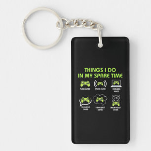 Things Gamer Do In Spare Time Key Ring